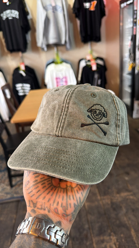 Crossbones Dad Cap Olive